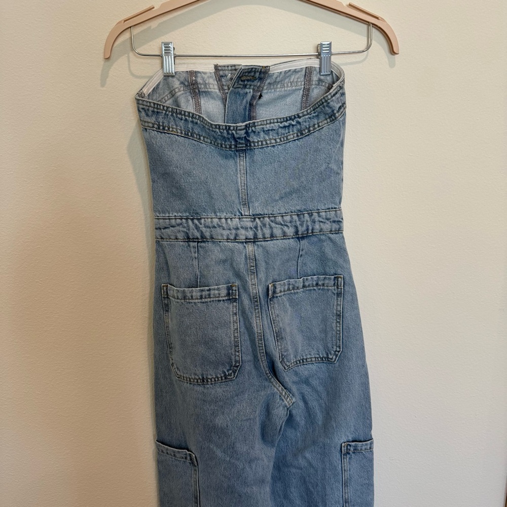 ASOS Strapless Denim Jumpsuit - Picture 9 of 12